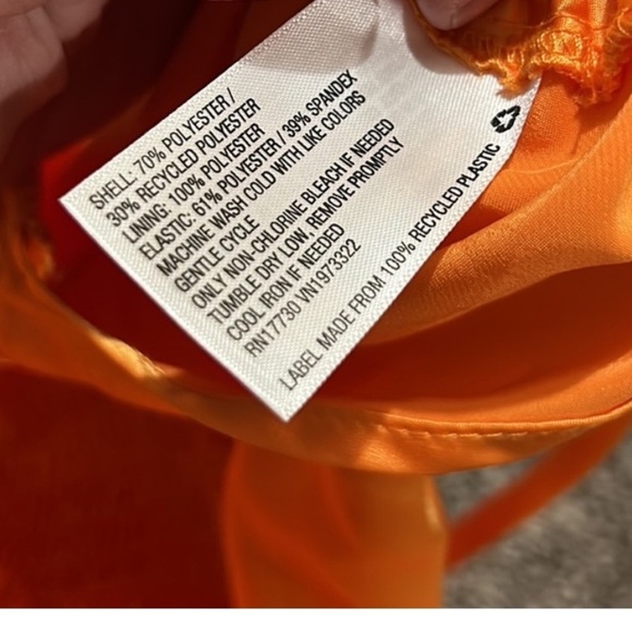 Shiny Orange Satin Ruched Wild Fable Dress - Picture 8 of 8